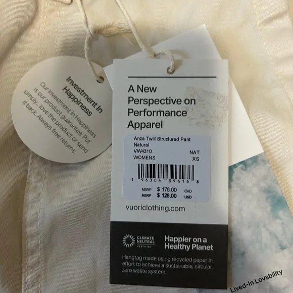 NWT Vuori Anza twill straight leg pant - Picture 3 of 6